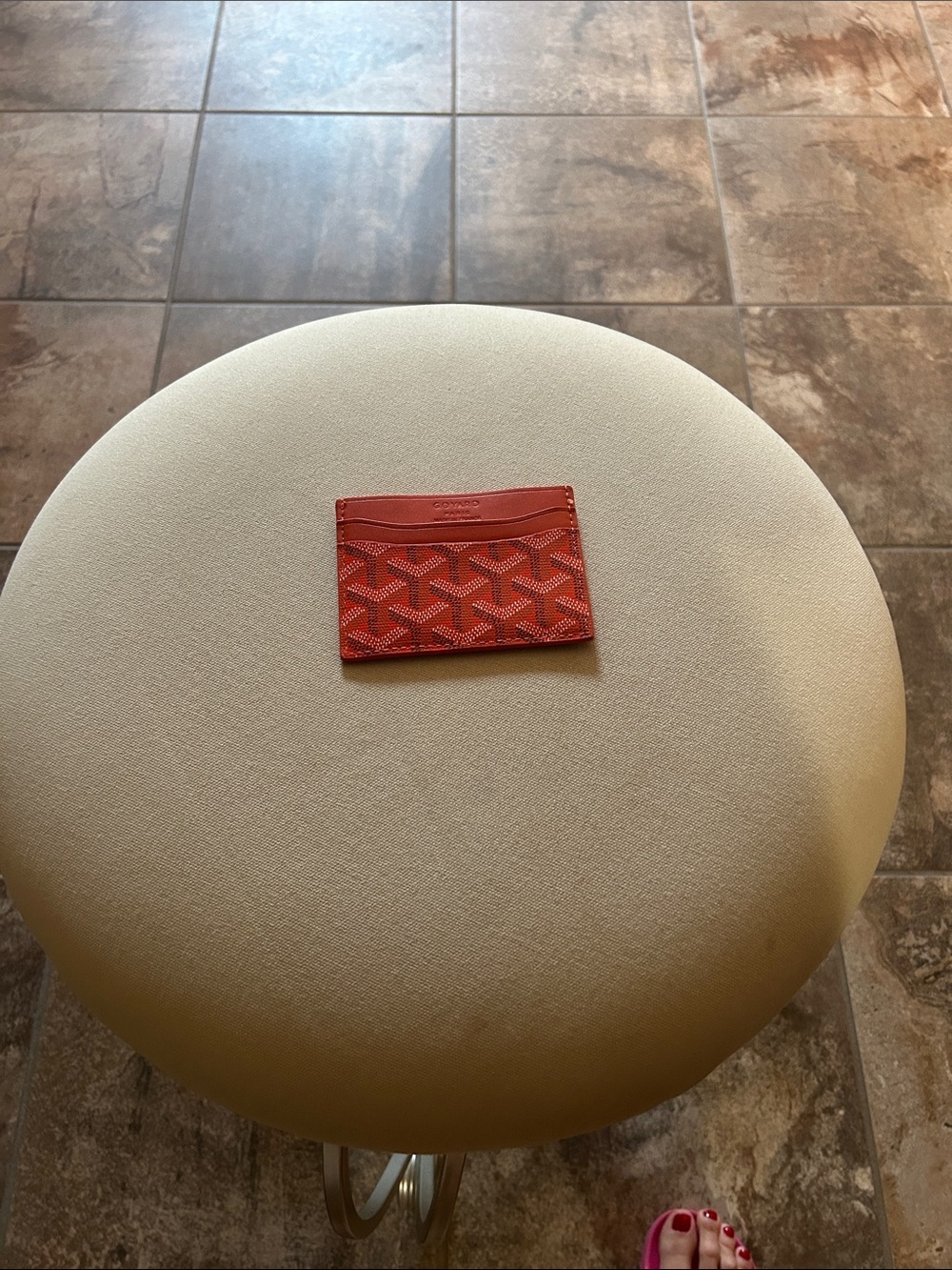 Orange Patterned Card Holder